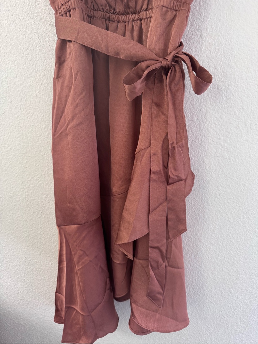 Lascana Satin Midi Dress Tie-Waist Spaghetti-Strap Slip Wrap 10 NWT - Picture 7 of 15